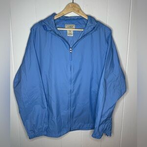 L.L.Bean Women’s Blue Nylon Hooded Windbreaker | S | Lightweight Outdoor Layer